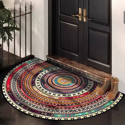 💖Zerbino semicircolare in stile boho - Tappeto antiscivolo morbido
