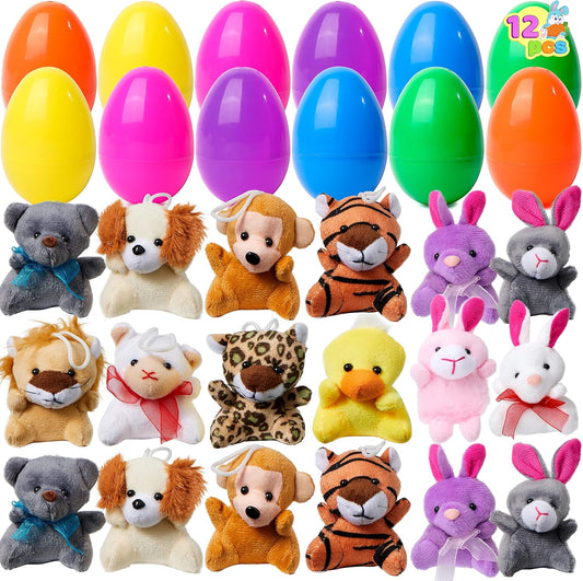 🎁🐰 -50% di sconto! 12/24/36 Uova di Pasqua pre-riempite con peluche – Sorprendi i più piccoli con uova colorate piene di adorabili mini animali